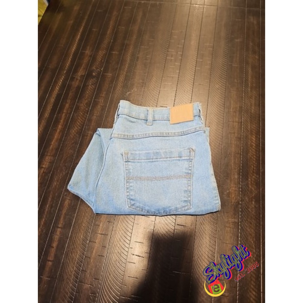 Haband Mens Blue Wide Leg Vintage Denim Jeans Relaxed‎ Loose Fit 90s 36x26